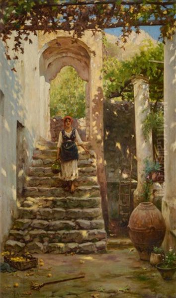 The Cortile Oil Painting by Horace Fisher