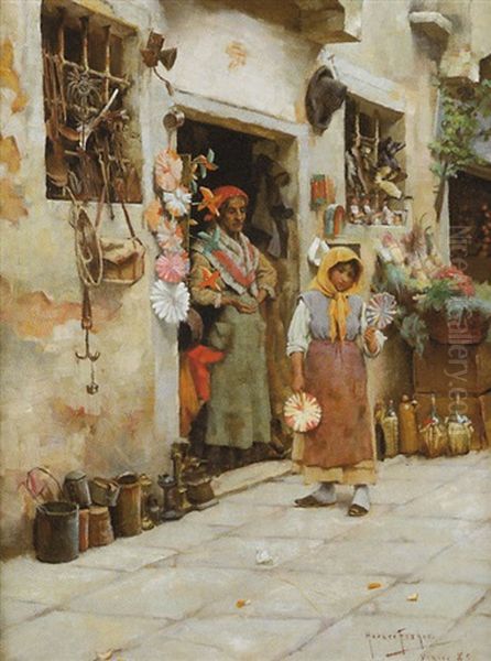 La Marchande De Jouets Oil Painting by Horace Fisher