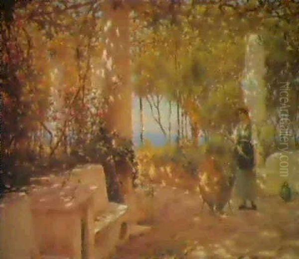 A Terrace In Capri Oil Painting by Horace Fisher