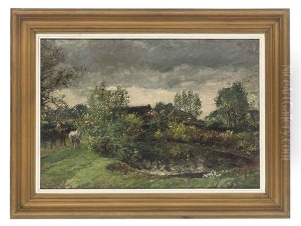 The Farm Pond Oil Painting by Mark William Fisher