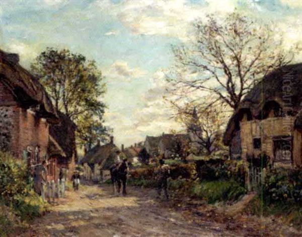 The Village Lane Oil Painting by Mark William Fisher