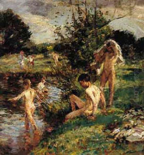 Bathers Oil Painting by Mark William Fisher