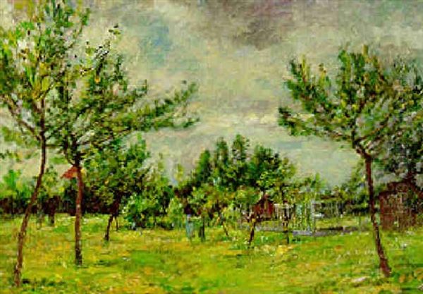 Corner Of The Orchard, Hatfield Heath Oil Painting by Mark William Fisher