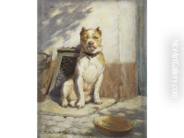 The Guard Dog Oil Painting by P(ercy) Harland Fisher