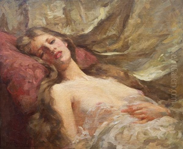 Liegender Damenakt Oil Painting by Samuel Melton Fisher