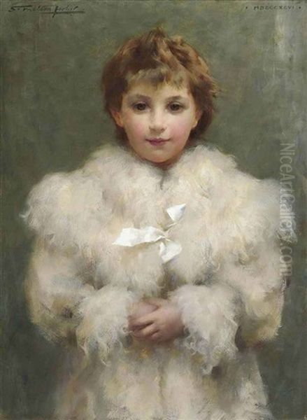 The White Ribbon Oil Painting by Samuel Melton Fisher