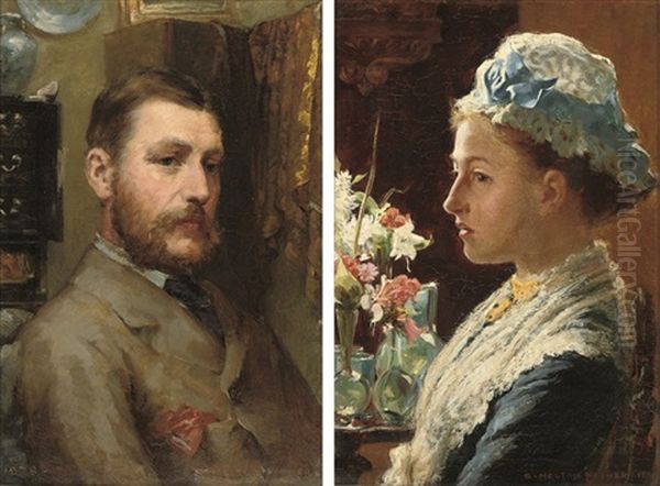 Portrait Of A Gentleman (+ Another; Pair) Oil Painting by Samuel Melton Fisher