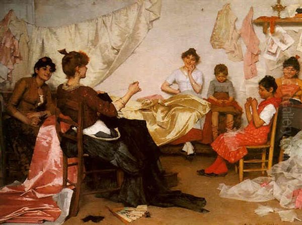 Venetian Costume Makers Oil Painting by Samuel Melton Fisher