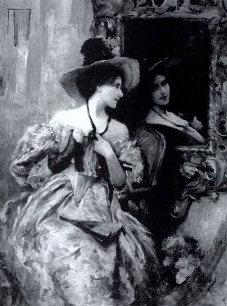 The Mirror Oil Painting by Samuel Melton Fisher