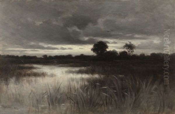 In The Marshes Oil Painting by William Crothers Fitler