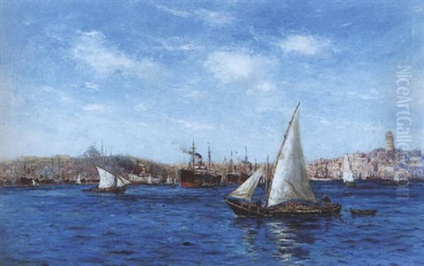 Vue D'istanbul Depuis Le Bosphore Oil Painting by Frederick Richard Fitzgerald