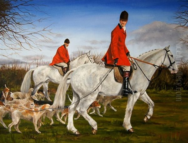 The Meath Hunt, Kiltale Oil Painting by John Fitzgerald