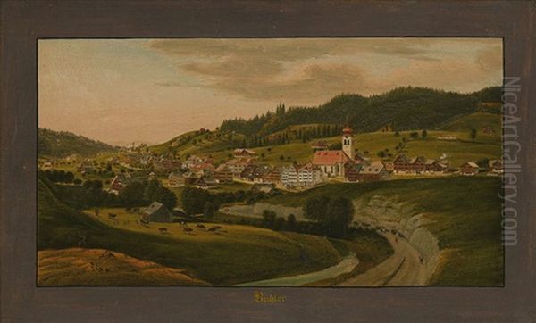 Buhler. Gesamtansicht Von Sudosten Oil Painting by Johann Ulrich Fitzi