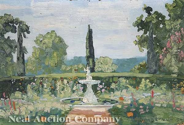 Garden At Morning, View Of Montgomery Alabama by John Kelly Fitzpatrick