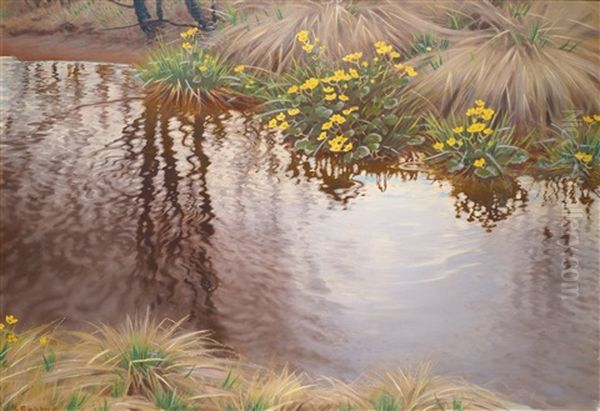 Buttercups Oil Painting by Gustaf Fjaestad