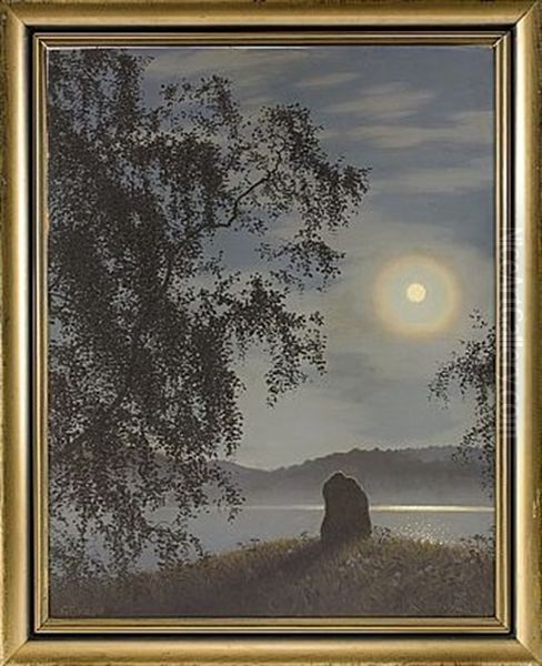 Mansken Over Racken Oil Painting by Gustaf Fjaestad