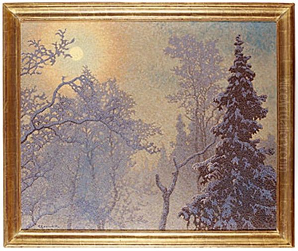 Mangard - Forvinter Oil Painting by Gustaf Fjaestad