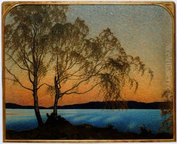 Skymning Vid Racken Oil Painting by Gustaf Fjaestad