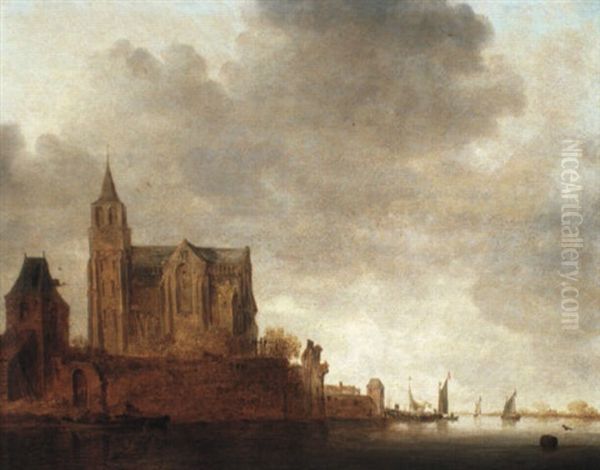 The Church Of St. Martinus At Emmerich On The Rhine Oil Painting by Gregoire Isidore Flacheron