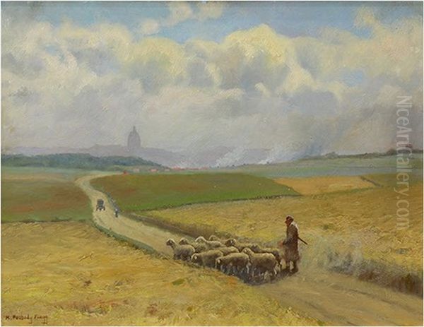 The Road To Boulogne Oil Painting by H. Peabody Flagg