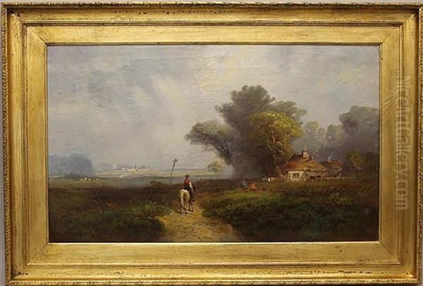 Landscape With Man On Horseback Oil Painting by James Thorpe Flaherty