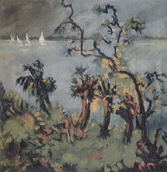 Segelschiffe Auf Dem Bodensee Oil Painting by Waldemar Flaig