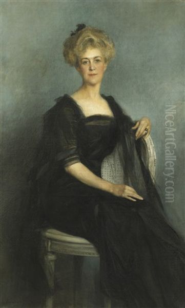 Portrait Of Mrs. William K. Vanderbilt Oil Painting by Francois Flameng