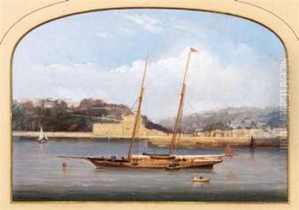 Yacht Royal En Italie Oil Painting by Francois Flameng