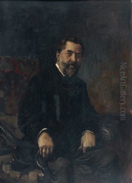 Portrait De Leonce Hebert Oil Painting by Francois Flameng