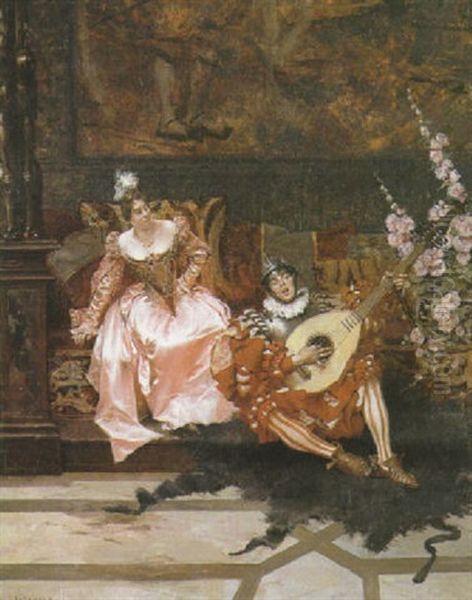 The Serenade Oil Painting by Francois Flameng