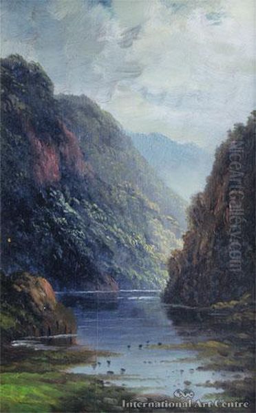 The Wanganui River Oil Painting by Thomas Reginald Attwood