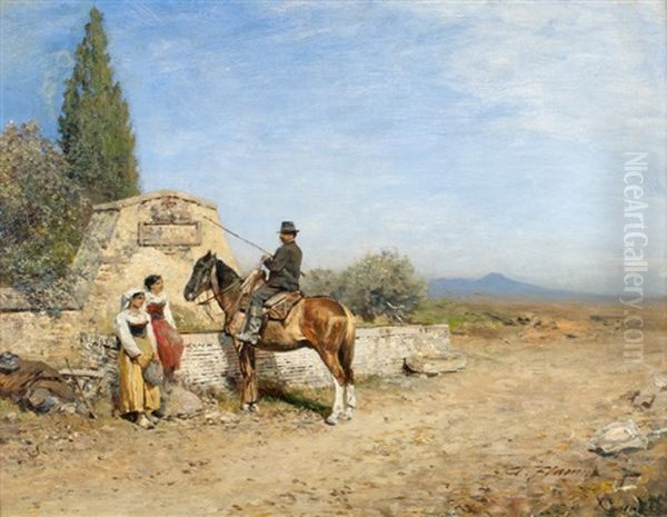 In The Campagna Oil Painting by Albert Flamm