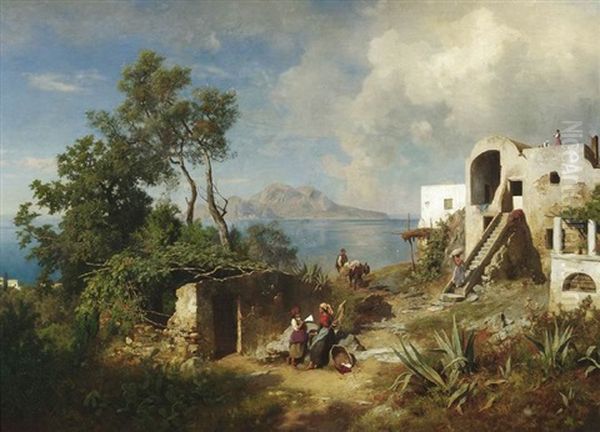 Capri Oil Painting by Albert Flamm