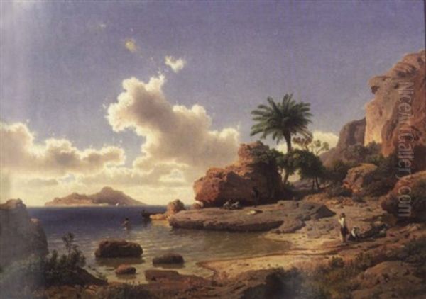 Plage De La Cote Italienne A Capri by Albert Flamm