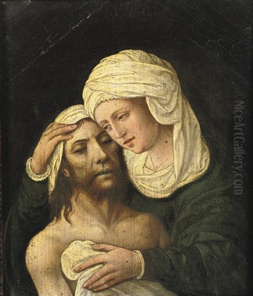 The Pieta Oil Painting by Juan De Flandes