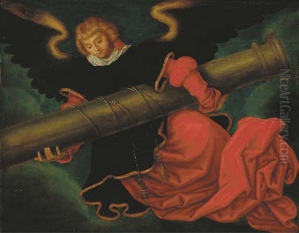 An Angel With The Column Of The Flagellation Of Christ Oil Painting by Juan De Flandes