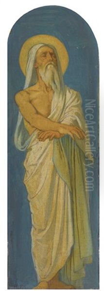 Jacob, Study For The Decoration Of The Nave Of Saint-germain-des-pres, Paris Oil Painting by Hippolyte Jean Flandrin