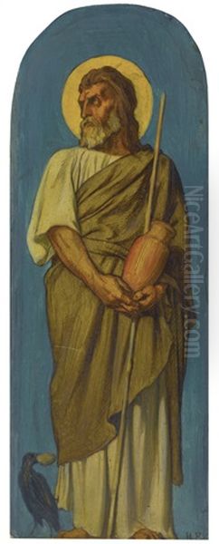 Elisee, Study For The Decoration Of The Nave Of Saint-germain-des-pres, Paris Oil Painting by Hippolyte Jean Flandrin