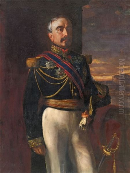 Portrait Of Comte Charles-marie-augustin De Goyon Oil Painting by Hippolyte Jean Flandrin