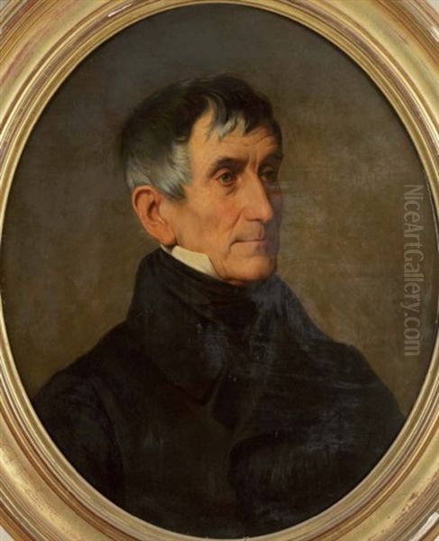 Portrait De Benjamin Delessert (?) Oil Painting by Hippolyte Jean Flandrin