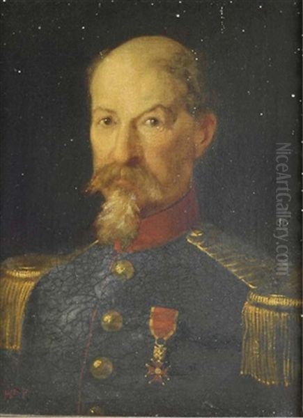 Portrait Of An Officer Oil Painting by Hippolyte Jean Flandrin