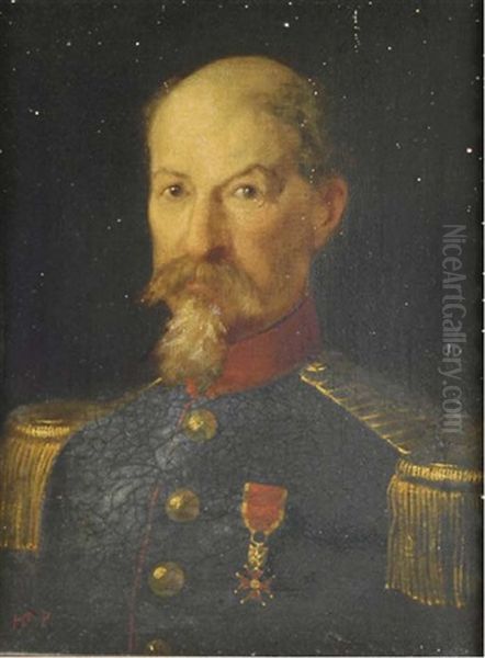 Portrait Of An Officer Oil Painting by Hippolyte Jean Flandrin