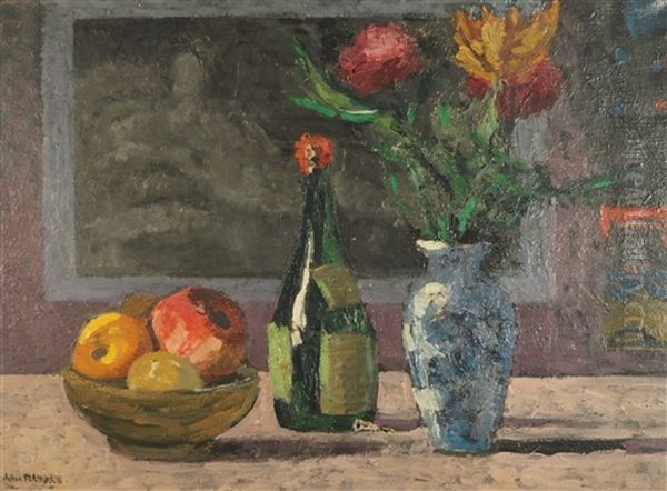 Nature Morte Au Bouquet Oil Painting by Jules Leon Flandrin