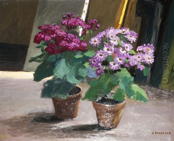 Fleurs Dans L'atelier Oil Painting by Jules Leon Flandrin