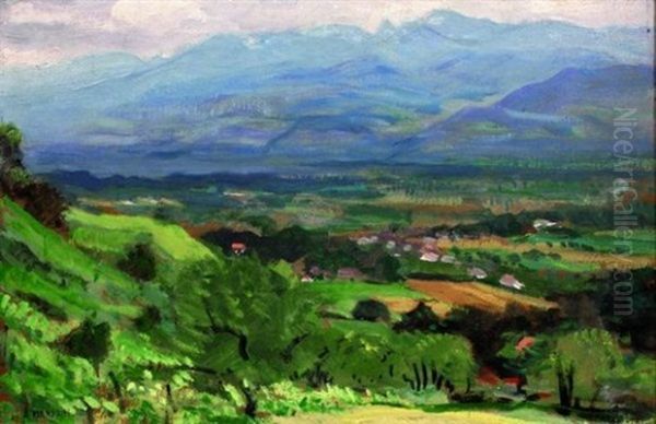 Paysage Montagneux Oil Painting by Jules Leon Flandrin