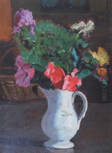 Vase De Fleurs Oil Painting by Jules Leon Flandrin