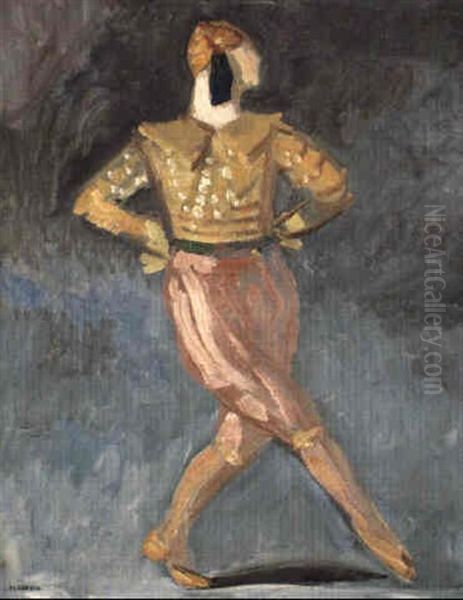 Les Orientales: Nijinsky Oil Painting by Jules Leon Flandrin