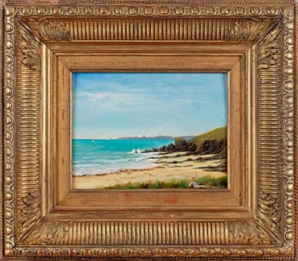 Vue Prise A Saint-pair-sur-mer (manche) Depuis La Greve Oil Painting by Paul Jean Flandrin