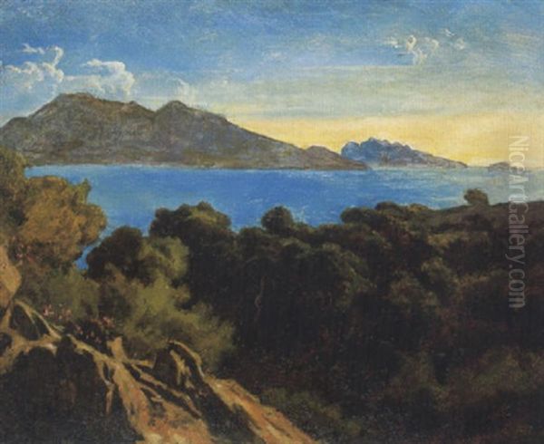 Vue De Montredon, Pres De Marseille Oil Painting by Paul Jean Flandrin