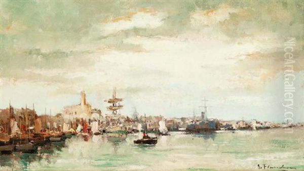 L'amiraute A Alger Oil Painting by Gustave Flasschoen